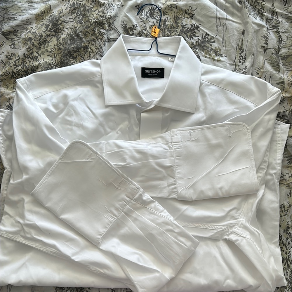 Like New - Men's White French Cuff Dress Shirt